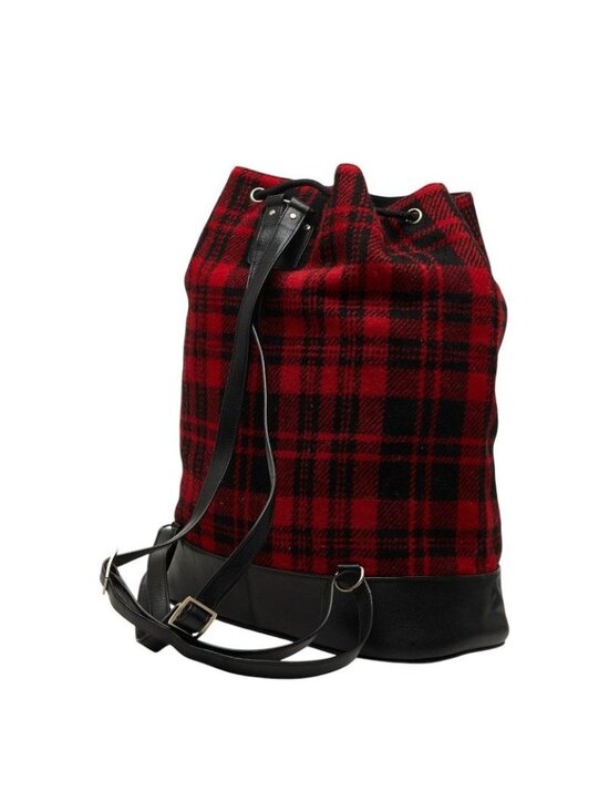 Saint Laurent Tweed Backpack Drawstring Red Leather main image 6